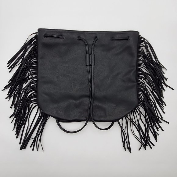 Victoria\'s Secret Black Fringe Backpack NWT main image 6